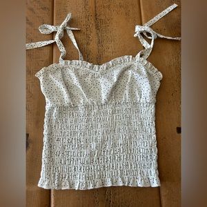 Polka dot ruched tank